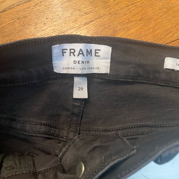 FRAME Le High Skinny Jeans Black Size 29 - Picture 9 of 10